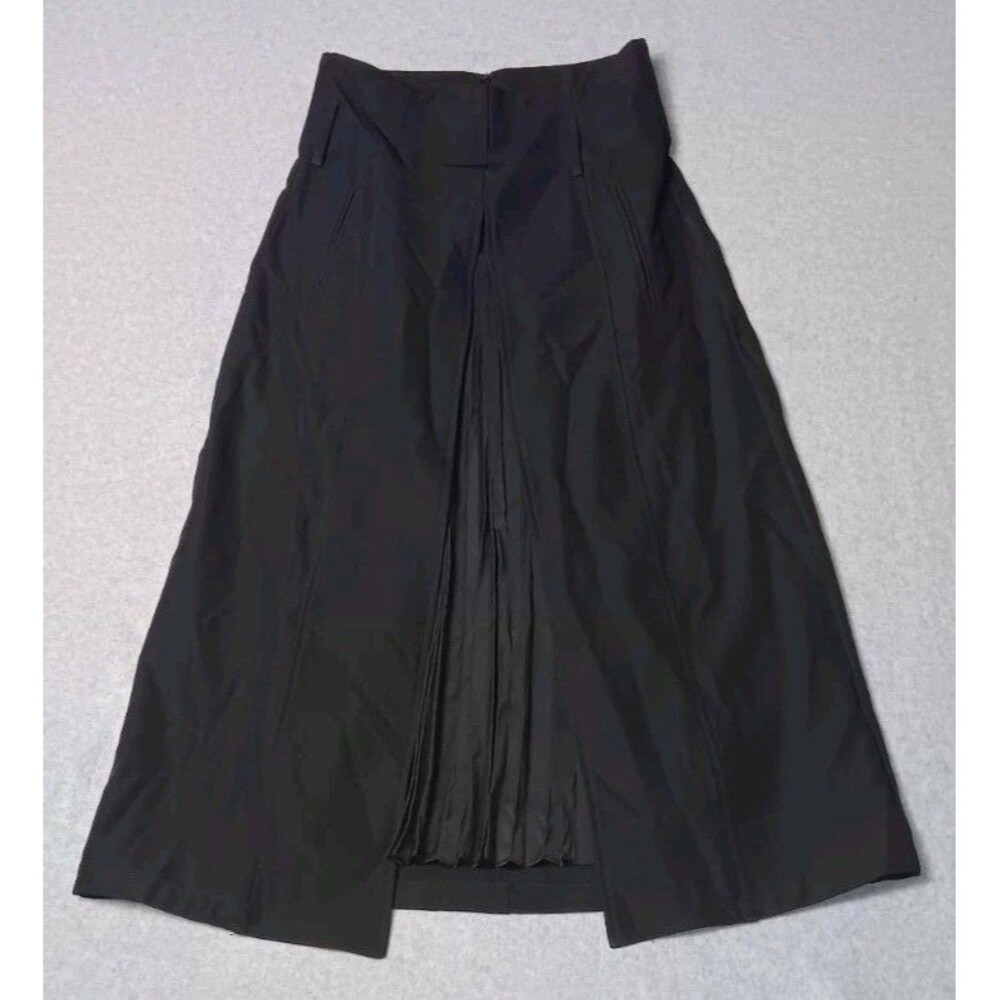 NWT! Commense High Waisted A Line Pleated Midi Skirt S Black Dark Academia Goth